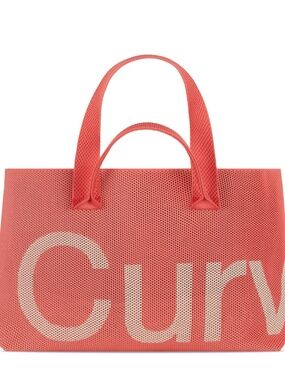 BRAND NEW! Curves by Sean Brown Perforated Knit Tote (Coral)
